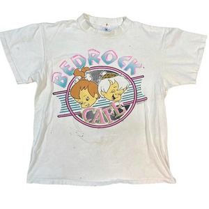 90s the flintstones cartoon tee thrashed large